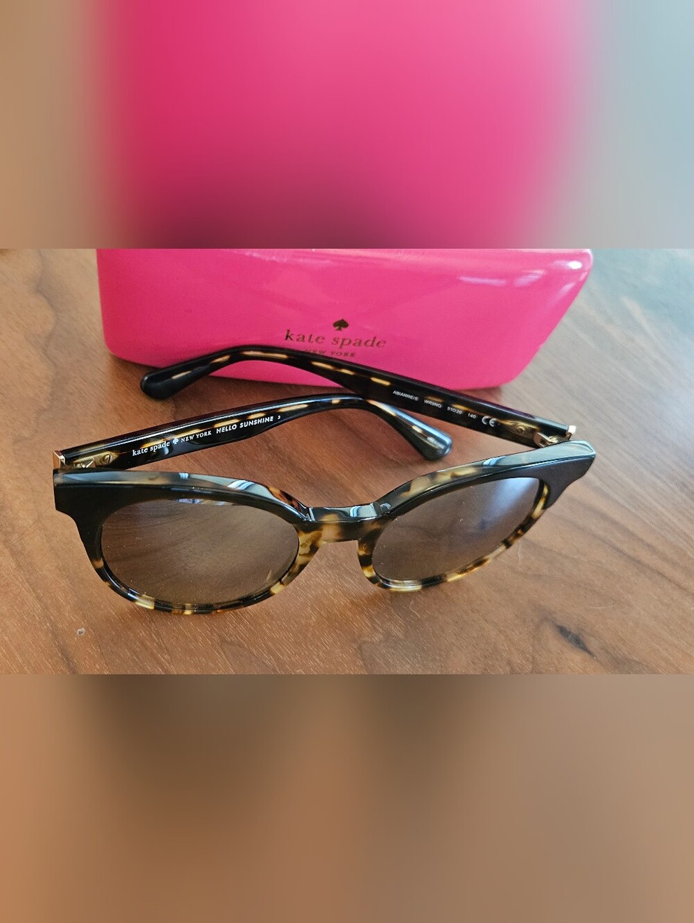 Kate ♤ Spade 'Hello Sunshine' Tortoiseshell Sunglasses